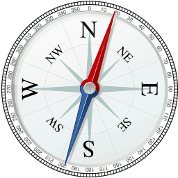 Compass pointing North Compass pointing North